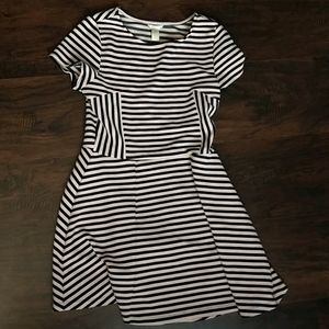 2/$3Forever 21 Pink and Black striped skater dress